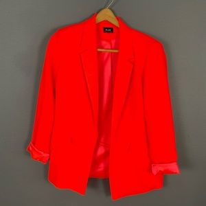 Bardot Oversized Blazer. Neon Coral. Size 8